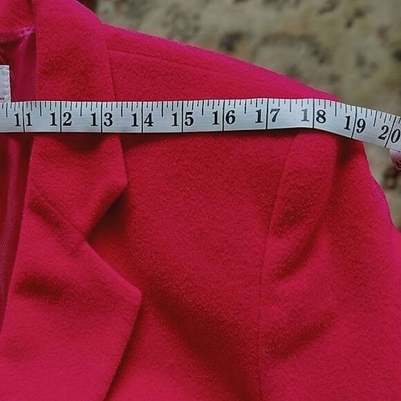 Vtg red wool cashmere blend single breasted blazer coat - Picture 7 of 14